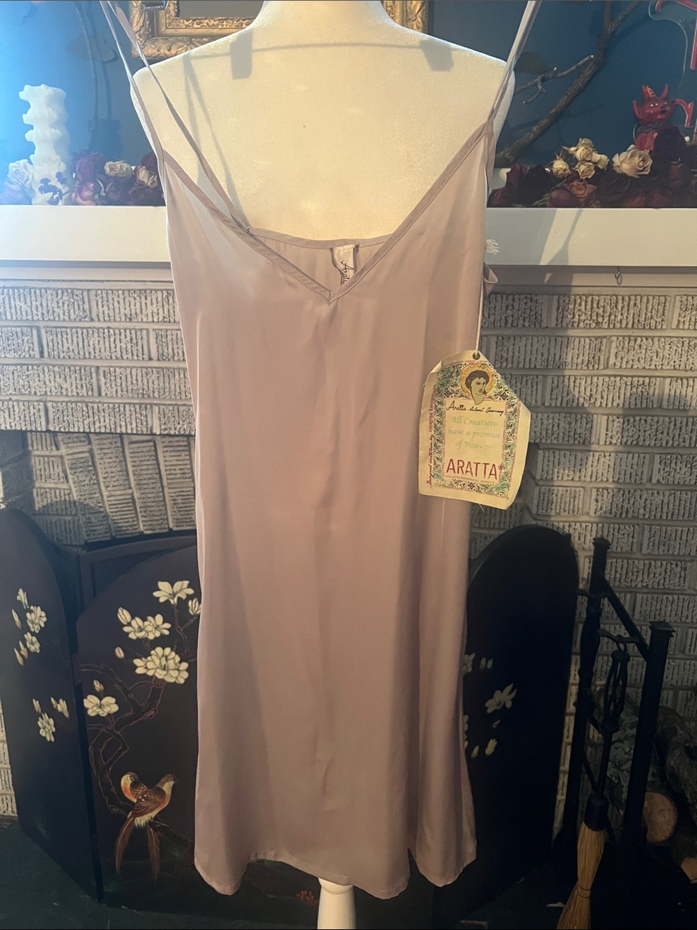 Aratta Slip Chemise in Grey Taupe Beige